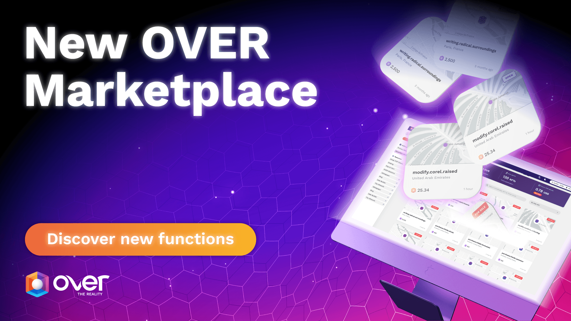 OVER Marketplace: New and Improved UX, UI and Functions